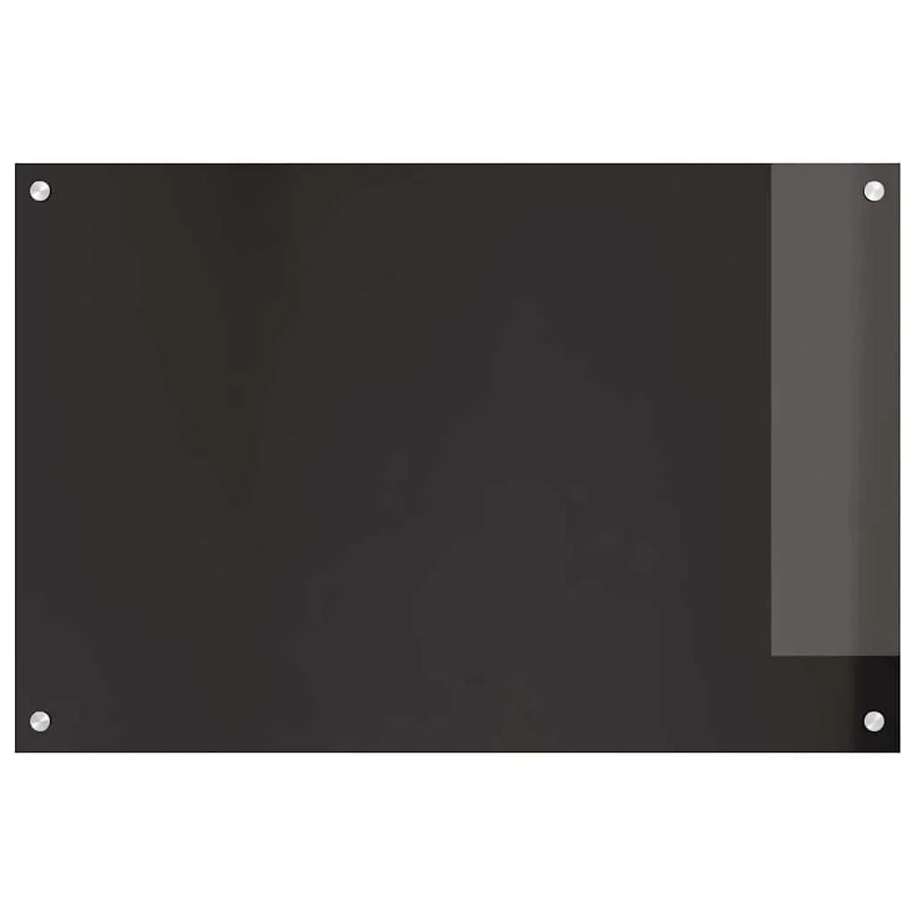 Set di 2 paraschizzi moderni per cucina resistenti al calore 90 x 60 cm in vetro temperato nero 02_0056314