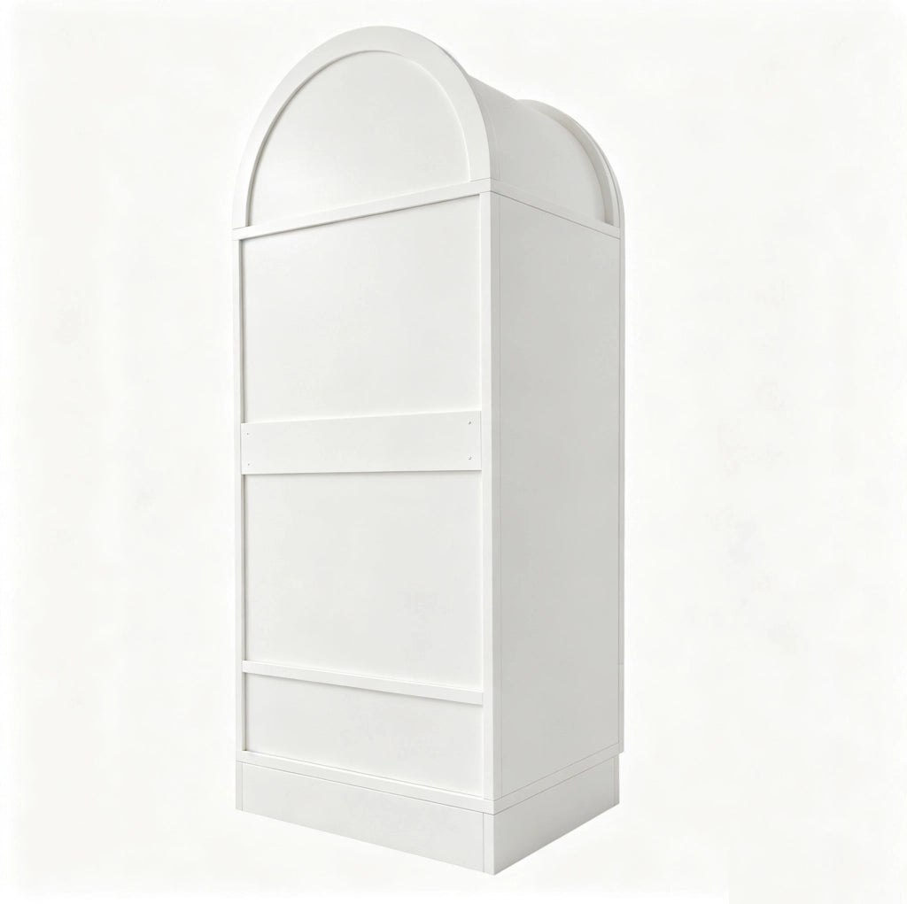 Armadio 70x55x170 cm bianco in legno, 2 ante e 2 cassetti