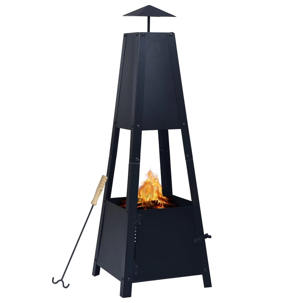 Caminetto 35 x 35 x 99 cm acciaio nero 02_0005940
