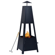 Caminetto 35 x 35 x 99 cm acciaio nero 02_0005940
