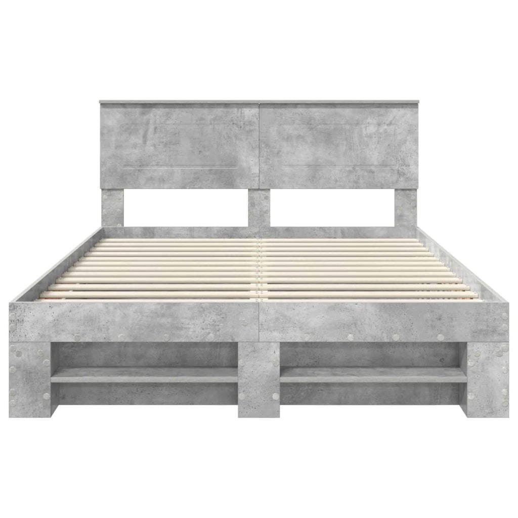 Struttura del letto con testiera Grigio cemento 150 x 200 cm