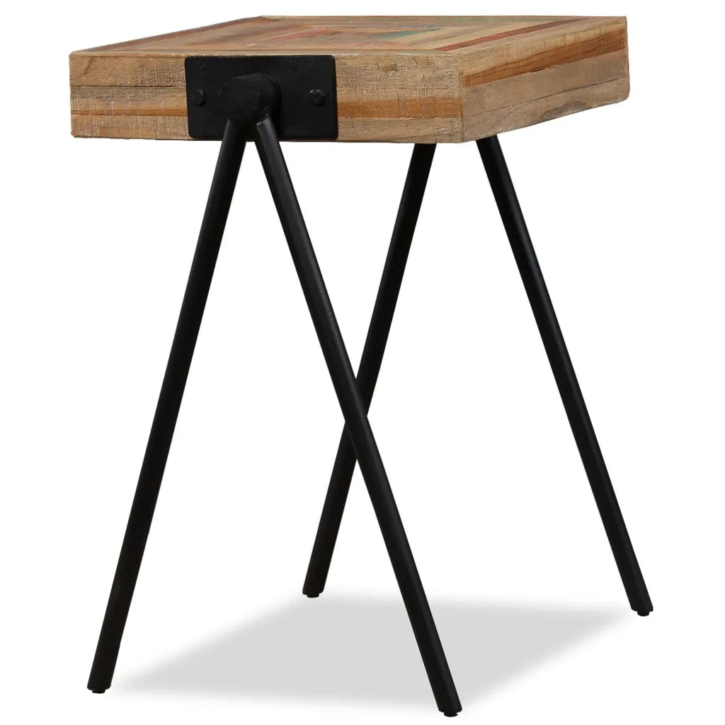 Tavolino Laterale-Tavolino da soggiorno-Tavolo in Legno Massello di Teak di Recupero