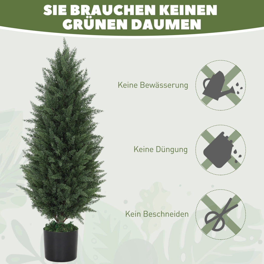 Set 2 Alberi Cipresso Artificiali con Vaso ¨C Zephmum ¨C Verde 90 cm