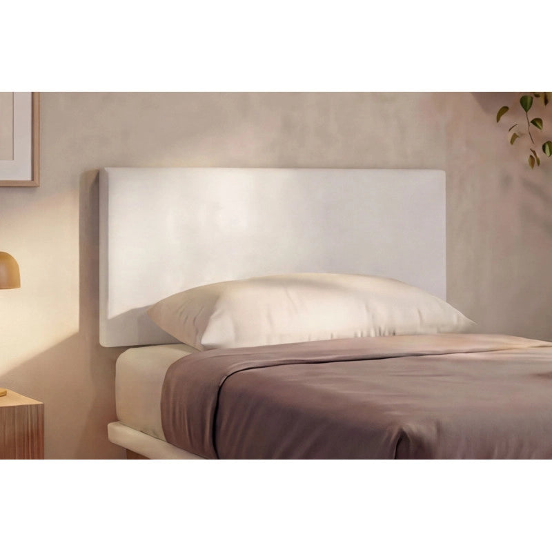 Letto imbottito Singolo 80x200 cm Flat - Bianco,Similpelle,Con rete
