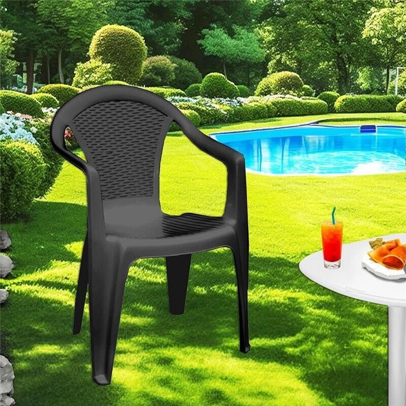 SET 4 SEDIE DA GIARDINO KORA IN POLIPROPILENE COLORE MOKA 55 X 54 X 82 CM