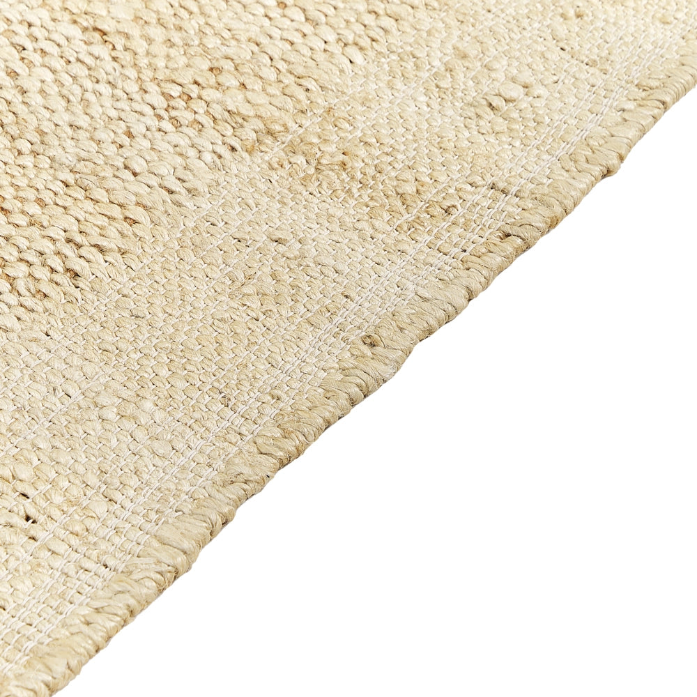 Tappeto in juta beige 160 x 230 cm con nappe motivo geometrico intrecciato a mano stile bohémien per soggiorno camera da letto
