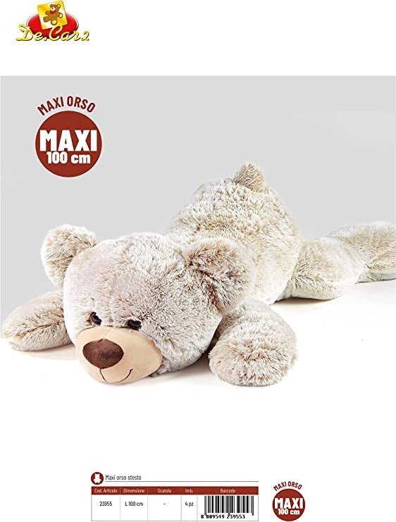 Orso Peluche Gigante Orso Peluche Steso 100 cm Orso Peluche gigante San Valentino Orso Peluche Gigante Altissima Qualita