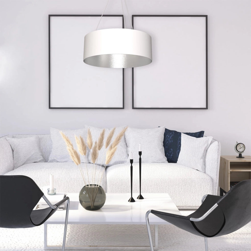 Lampadario a sospensione Milagro Robin 3xE27 bianco argento