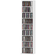 Libreria per CD con 6 Ripiani Regolabili ¨C zephmum ¨C Bianco 33x24x140 cm