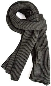 Sciarpa in lana - Sciarpa calda per inverno - Sciarpa per donna - Sciarpa lisa - 185 x 30 cm - Regalo di Natale - Sciarpa calda, ideale per autunno, inverno e Natale - grigio