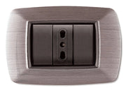10pz placca life mod. living plastica acciaio satinato 3posti cod:ferx.41541