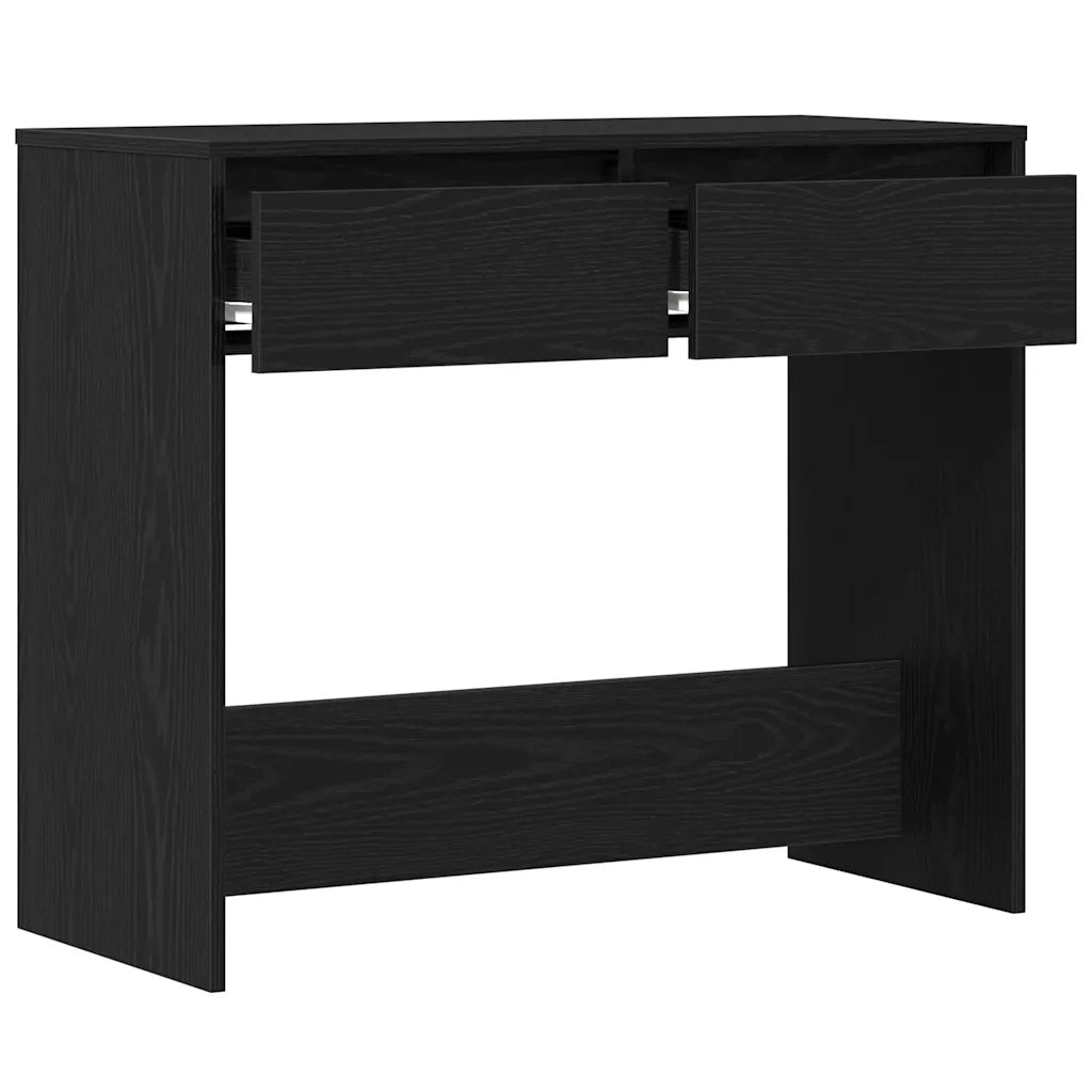 Tavolino Consolle | Tavolo d'Ingresso Rovere Nero 89x41x76,5cm Legno Multistrato