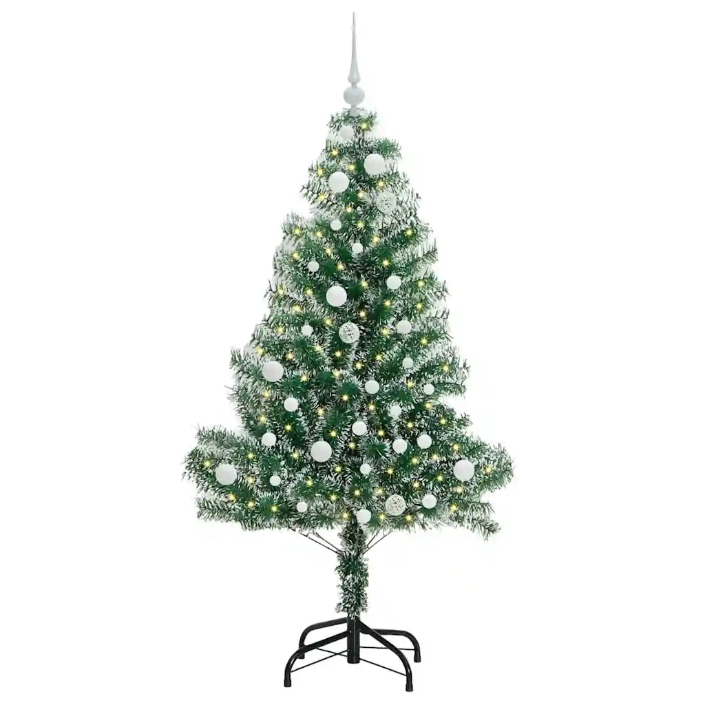 Albero di Natale Artificiale Imbiancato con Luci LED 150 cm