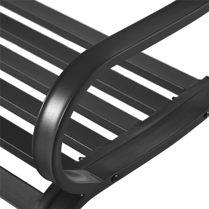 PANCHINA DA GIARDINO IN METALLO 127 X 62 X 82CM COLORE NERO
