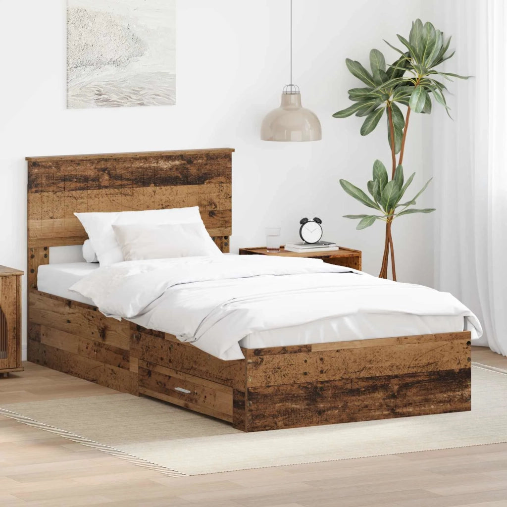 Struttura del letto con testiera Legno vecchio 100 x 200 cm 3410938