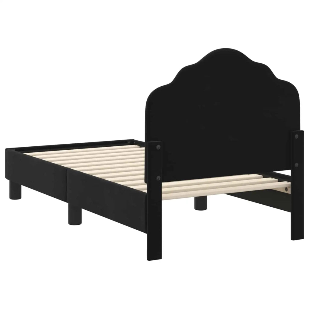 Struttura letto per bambini con testata-Giroletto per bambini Nero 70 x 140 cm 270556
