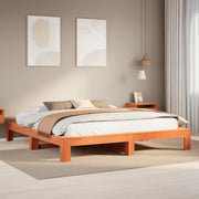 Letto senza Materasso Marrone Cera 180x200 cm in Legno di Pino 3308731