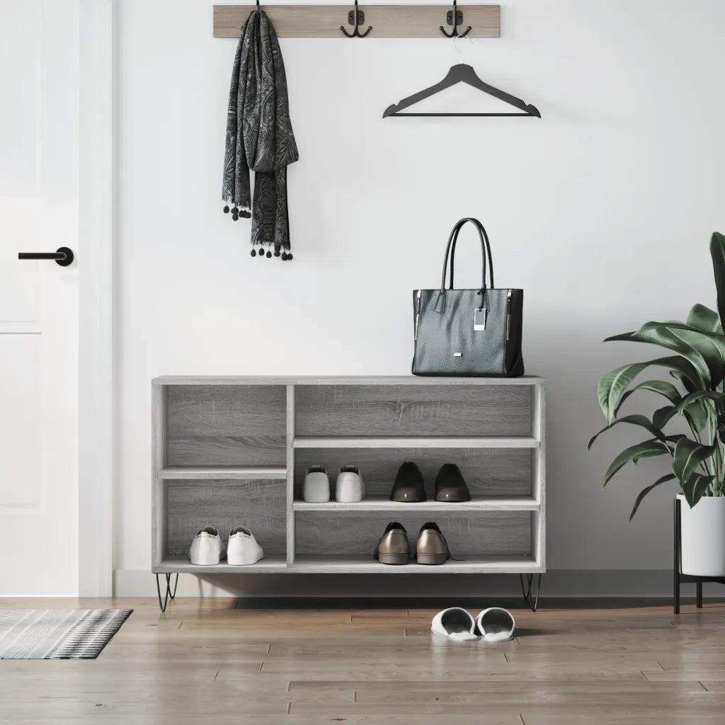 Scarpiera | Mobile per scarpe Grigio Sonoma 102x36x60 cm in Legno Multistrato