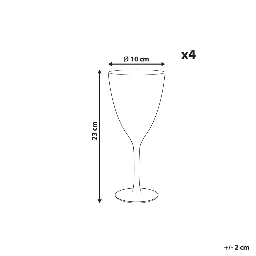 Set di 4 calici da vino in vetro soffiato a mano con bordo dorato 38 cl tavola elegante