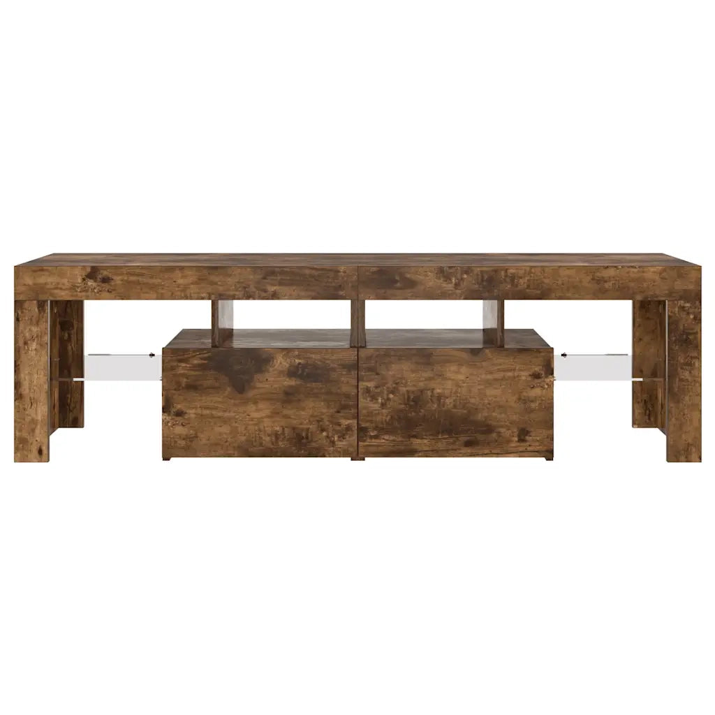 Mobile Porta TV con Luci LED-Credenza TV Rovere Fumo 60x38,5x48 cm