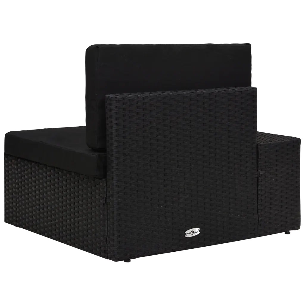 Divano ad Angolo Modulare Bracciolo Destro in Polyrattan Nero cod mxl 76728