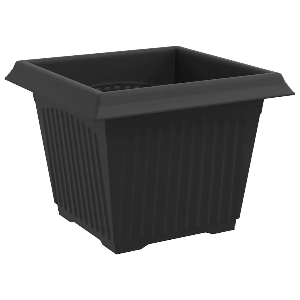Fioriere | Cassetta per fiori | Vasi per Piante 24 pz Nero 23 x 23 x 17,5 cm Plastica