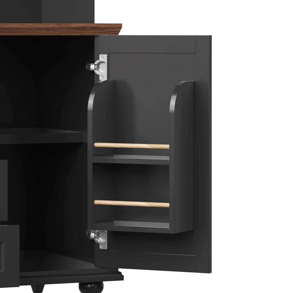 HIGHBOARD Cucina 140x40x179,5 cm MDF Nero con illuminazione RGB LED