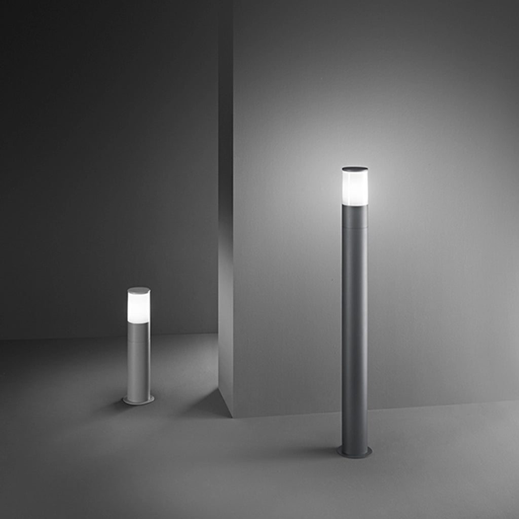 Paletto Esterno Contemporaneo Sigaro Alluminio Antracite 1 Luce E27 Ip54 H90