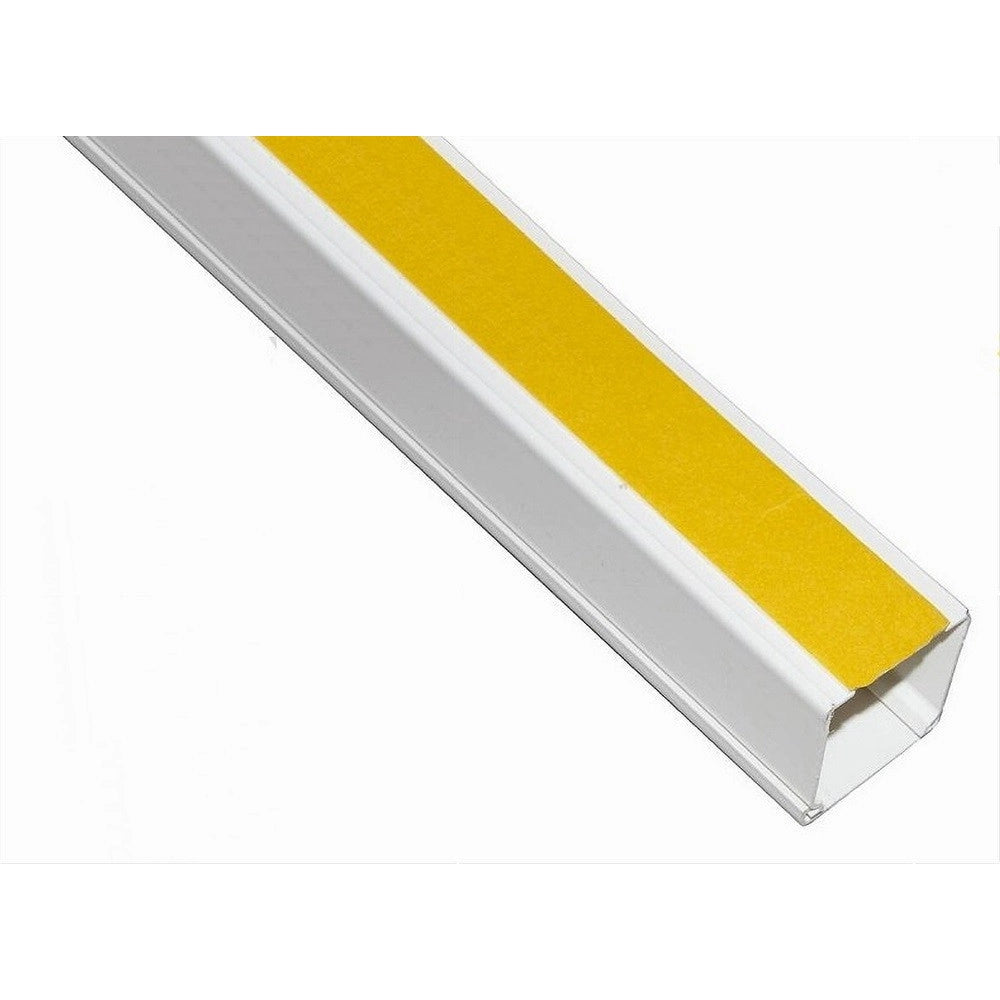 Trade Shop - 10 Pz Profili Passacavi Canalina Con Biadesivo In Pvc Colore Bianco 2 Mt 20x10mm -