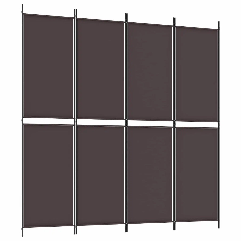 Divisorio a 4 Pannelli Marrone 200x200 cm in Tessuto 350231