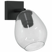 Faretto da soffitto moderno orientabile 13 x 13 x 26 cm con luce direzionale stile contemporaneo vetro nero 02_0058433
