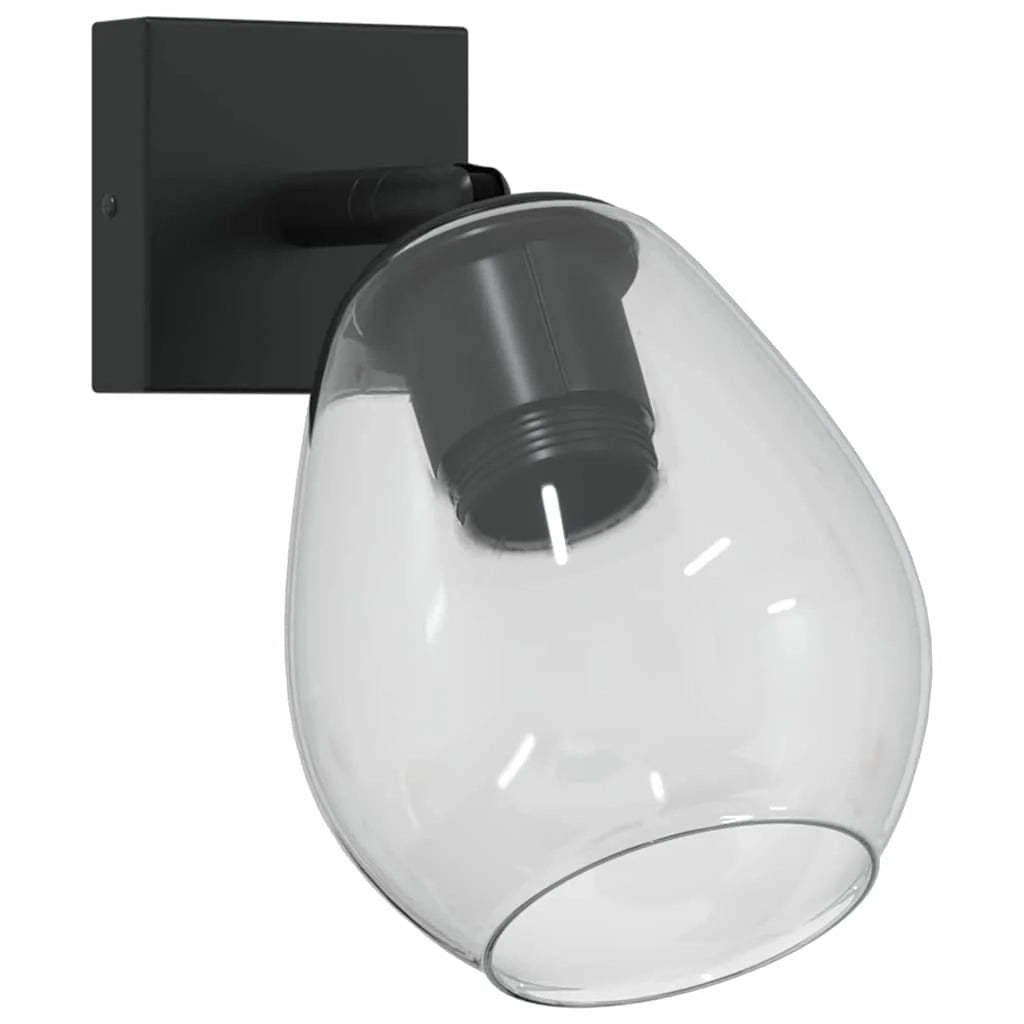 Faretto da soffitto moderno orientabile 13 x 13 x 26 cm con luce direzionale stile contemporaneo vetro nero 02_0058433