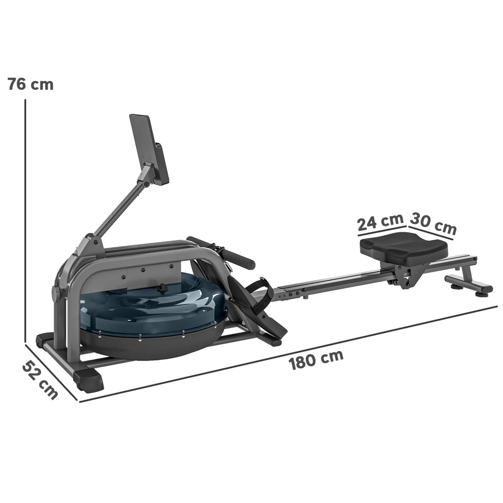 Vogatore ad acqua per fitness domestico ¨C zephmum ¨C nero 180x52x76 cm