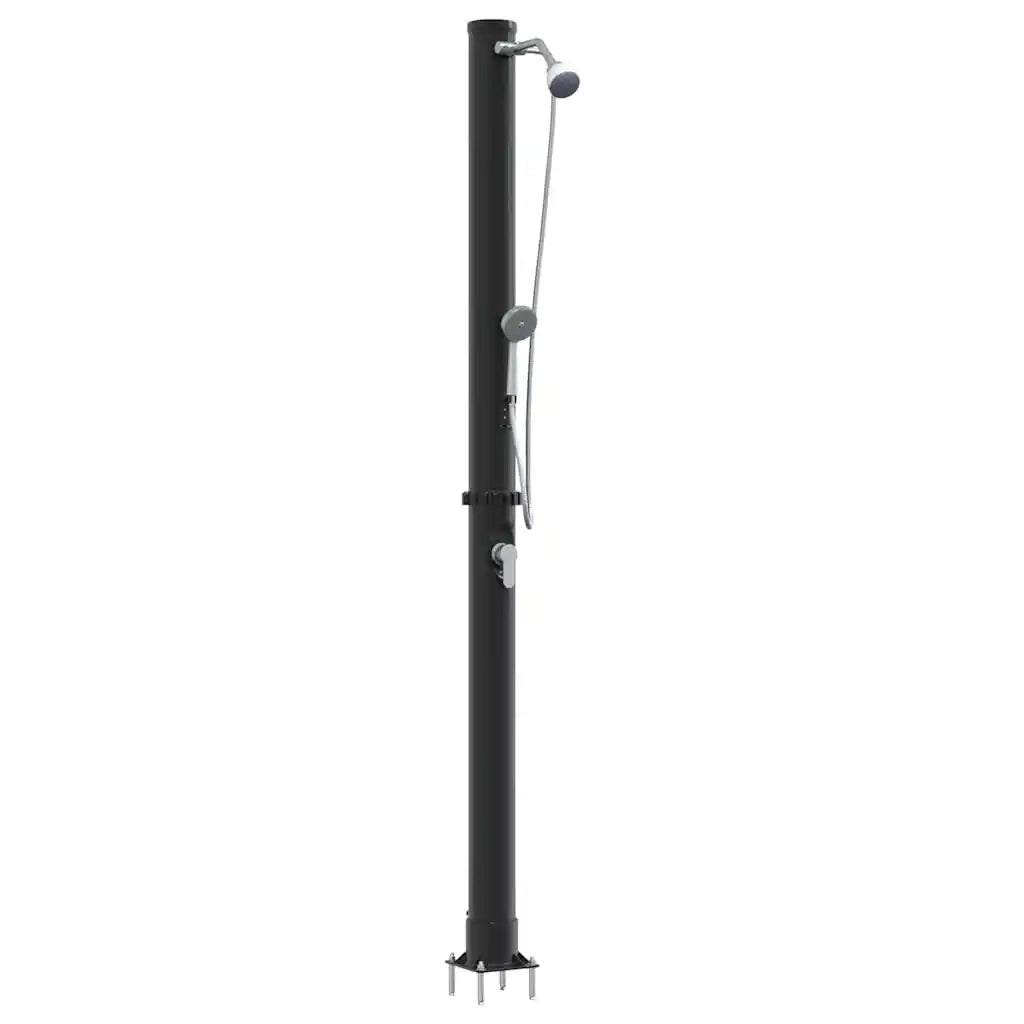 Doccia Solare da Esterno Nero 217 cm PVC e Alluminio CFW5110682