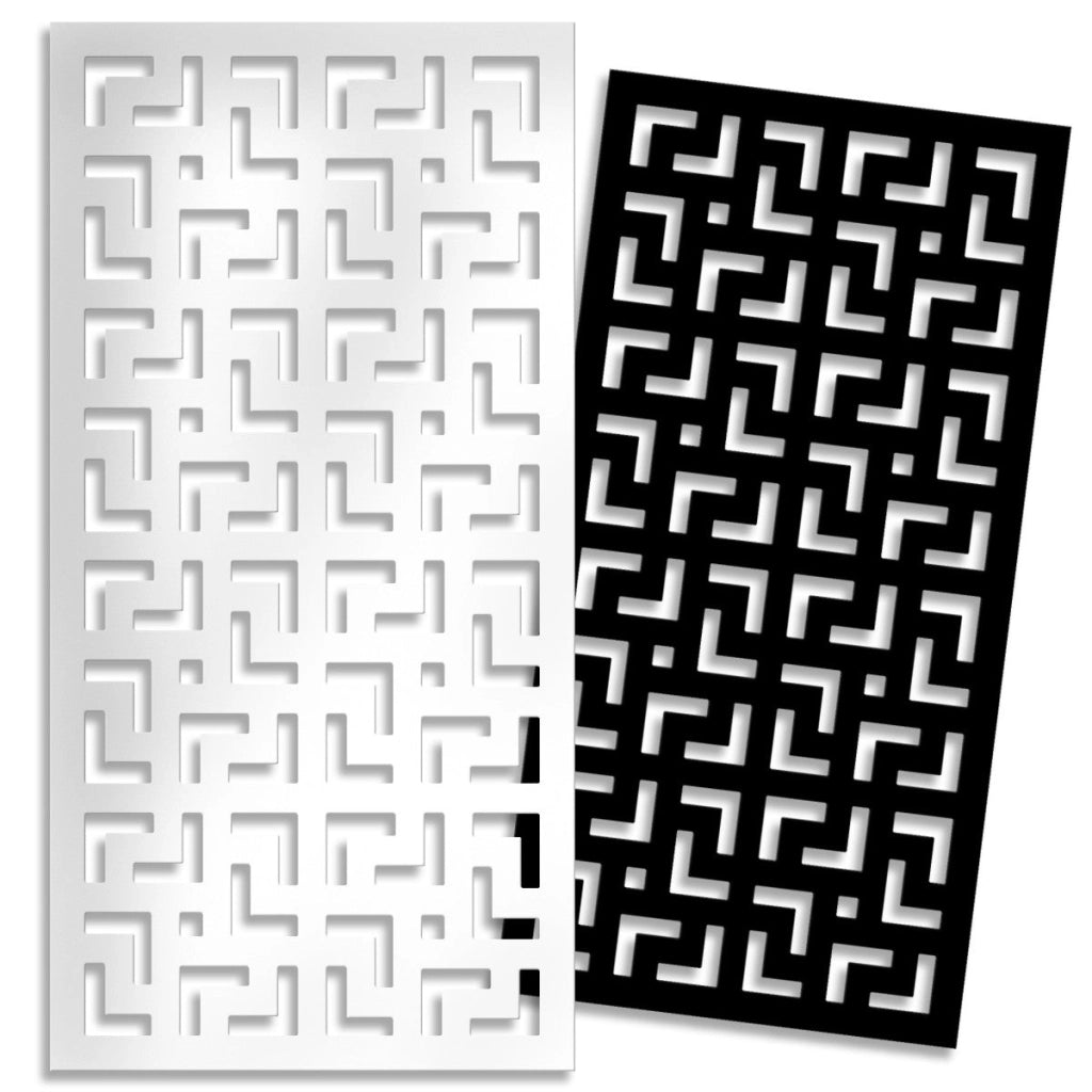 LABYRINTH - L - Pannello in PVC traforato - Parasole Colore: bianco, Misura: 73x148 cm