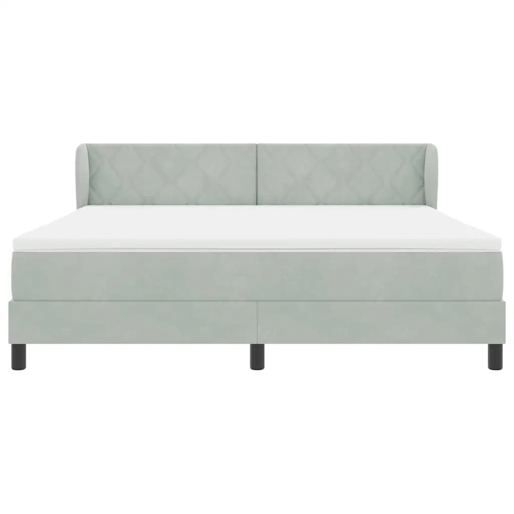 Letto a molle con testiera Grigio chiaro 180 x 200 cm Velluto 3340454