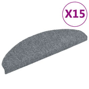 Tappetini per scale autoadesivi 15 pz | Gradini per Scale 65x21x4 cm Grigio chiaro Semicircolari Grandi