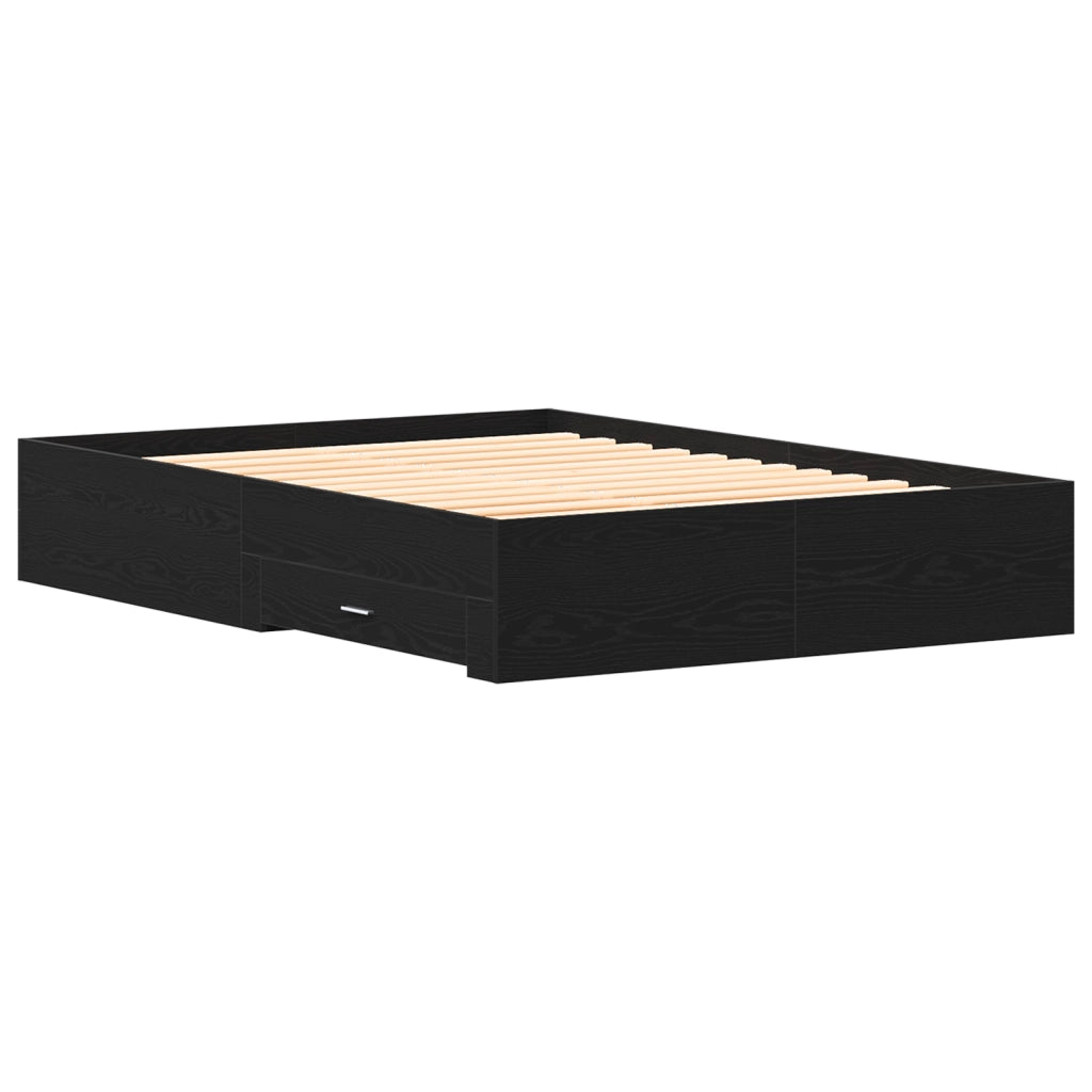 Struttura letto con cassetti Rovere nero Legno ingegnerizzato