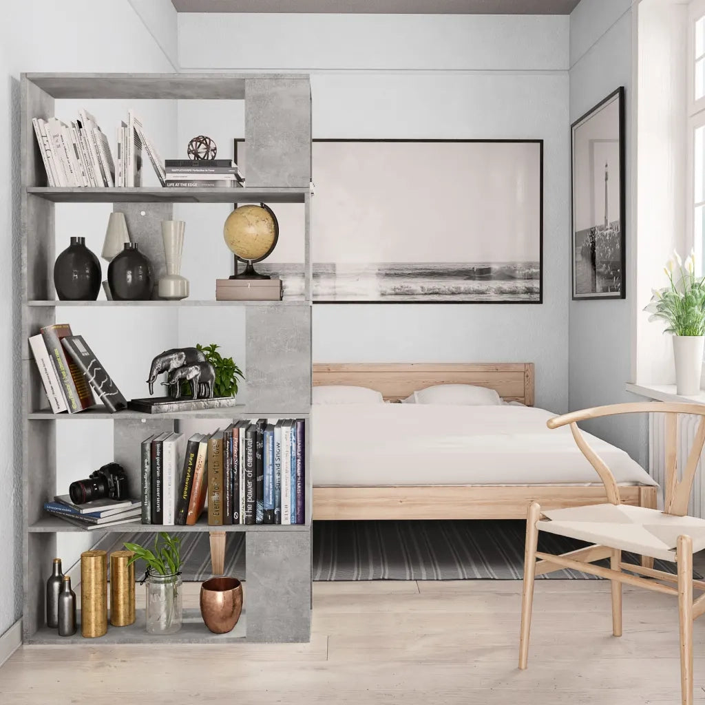 Libreria/Divisorio Grigio Cemento 80x24x159cm Legno Ingegnerizzato 800103