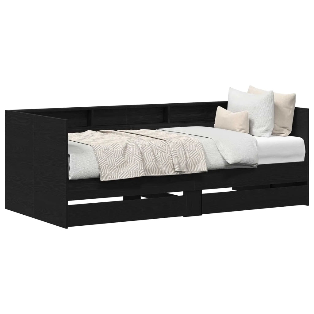 Daybed con testiera Rovere Nero 100 x 200 cm Legno multistrato 3333986