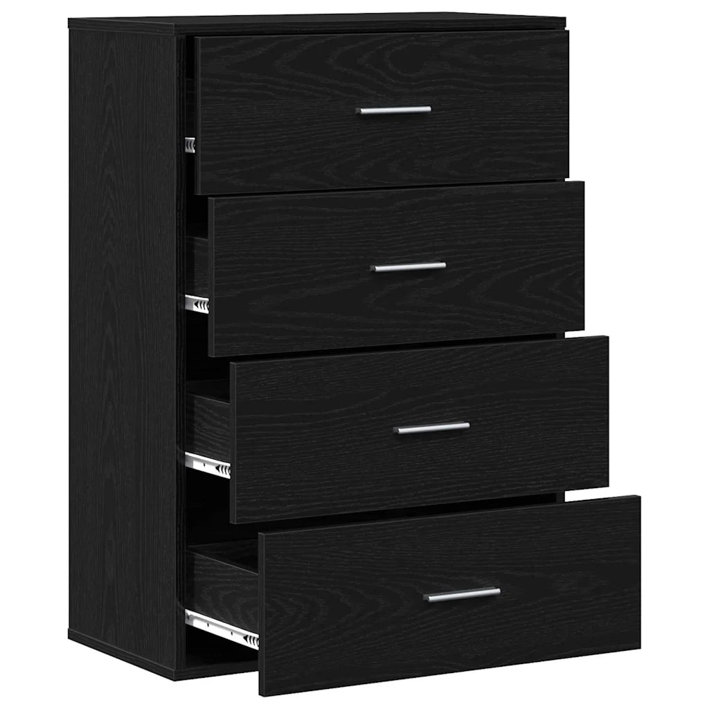 Credenza Rovere Nero 60 x 31 x 84 cm Legno multistrato 871674