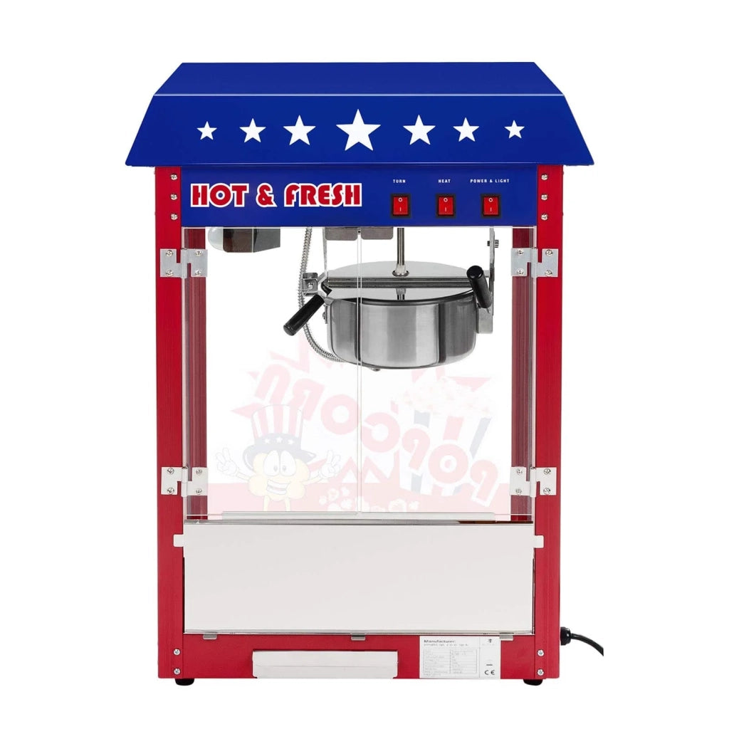 Set macchina per popcorn con carrello - Design americano - Rosso 14_0004910