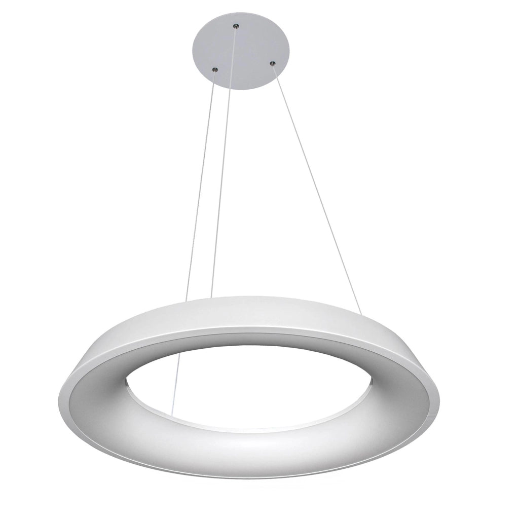 Lampadario soffitto cerchio luminoso LED 43W CCT pendente elegante sospensione dimmerabile luce tavolo cucina telecomando 230V 60cm BIANCO