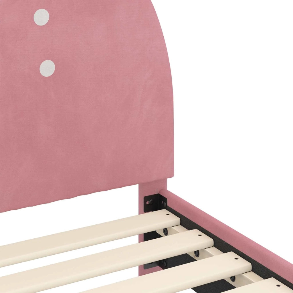 Struttura letto bambini con testata Rosa 90 x 200 cm Velluto