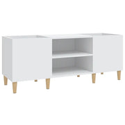Mobiletto Porta Dischi Bianco 121x38x48 cm Legno Massello CFW8696564