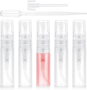 Diffusore per profumo 5 pezzi - riutilizzabile 5 ml - flaconi spray portatili - polipropilene trasparente - compatta per viaggi - leggera 40 g - flacone spray