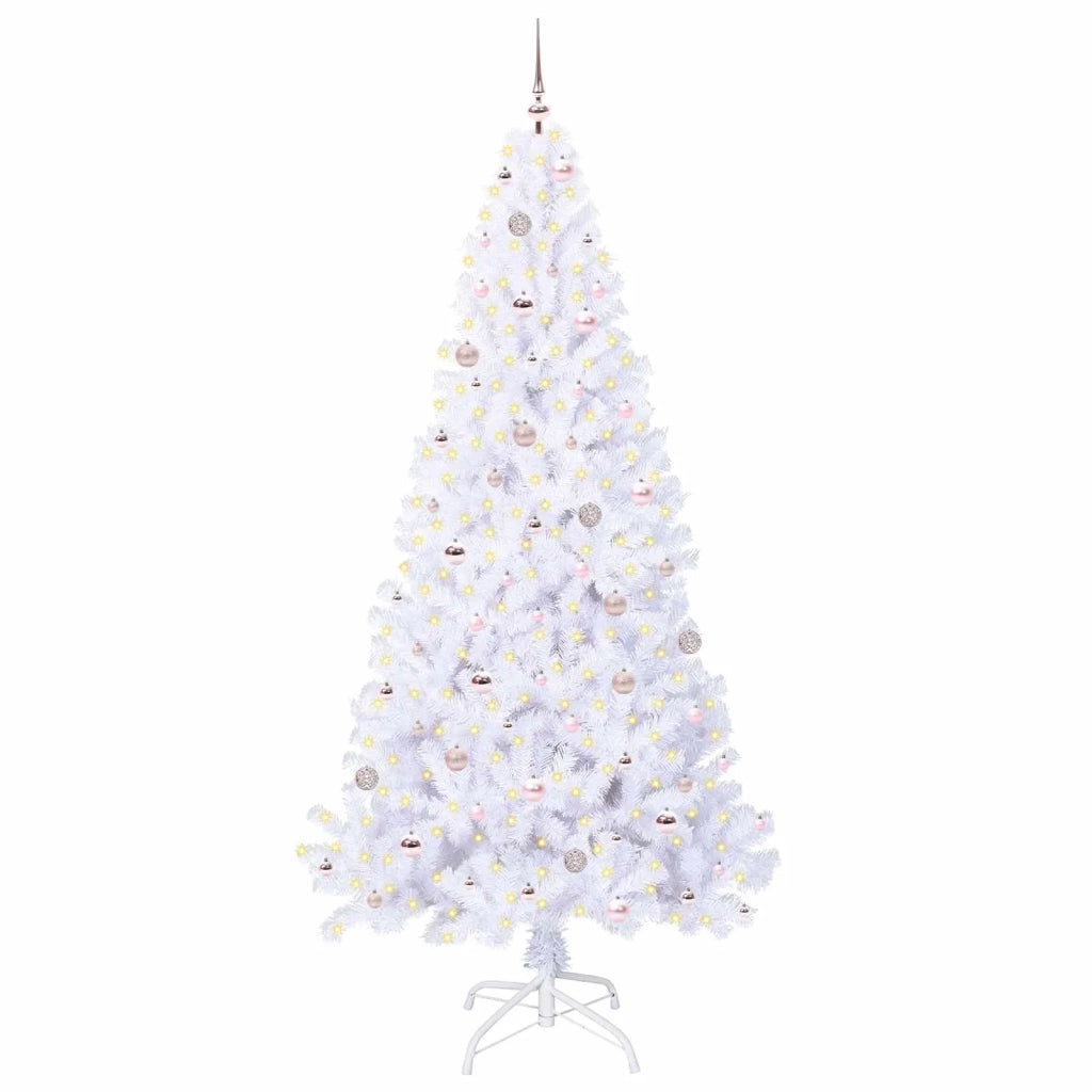 Albero di Natale Artificiale-Albero Natalizio Bianco 240 cm PVC e Acciaio 464407
