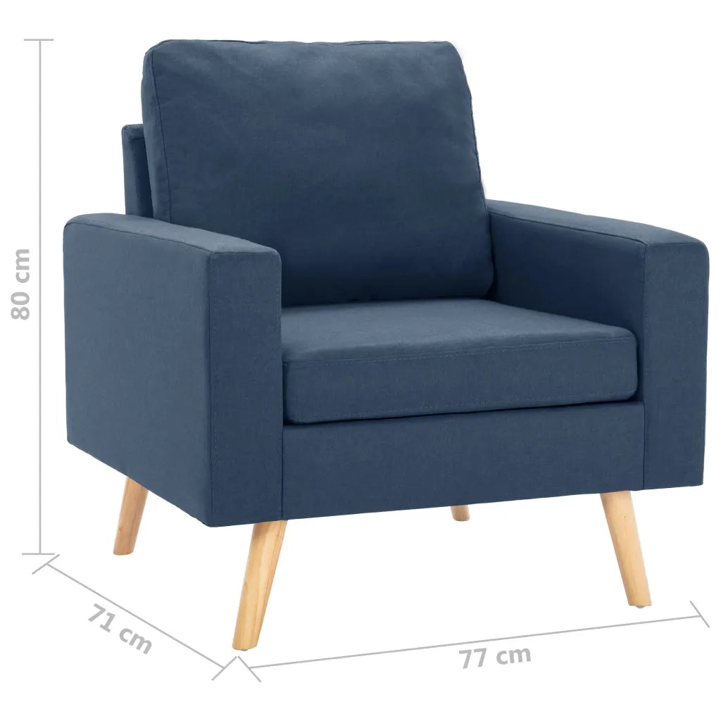 Set Divani 2 pz in Tessuto Blu 3056618