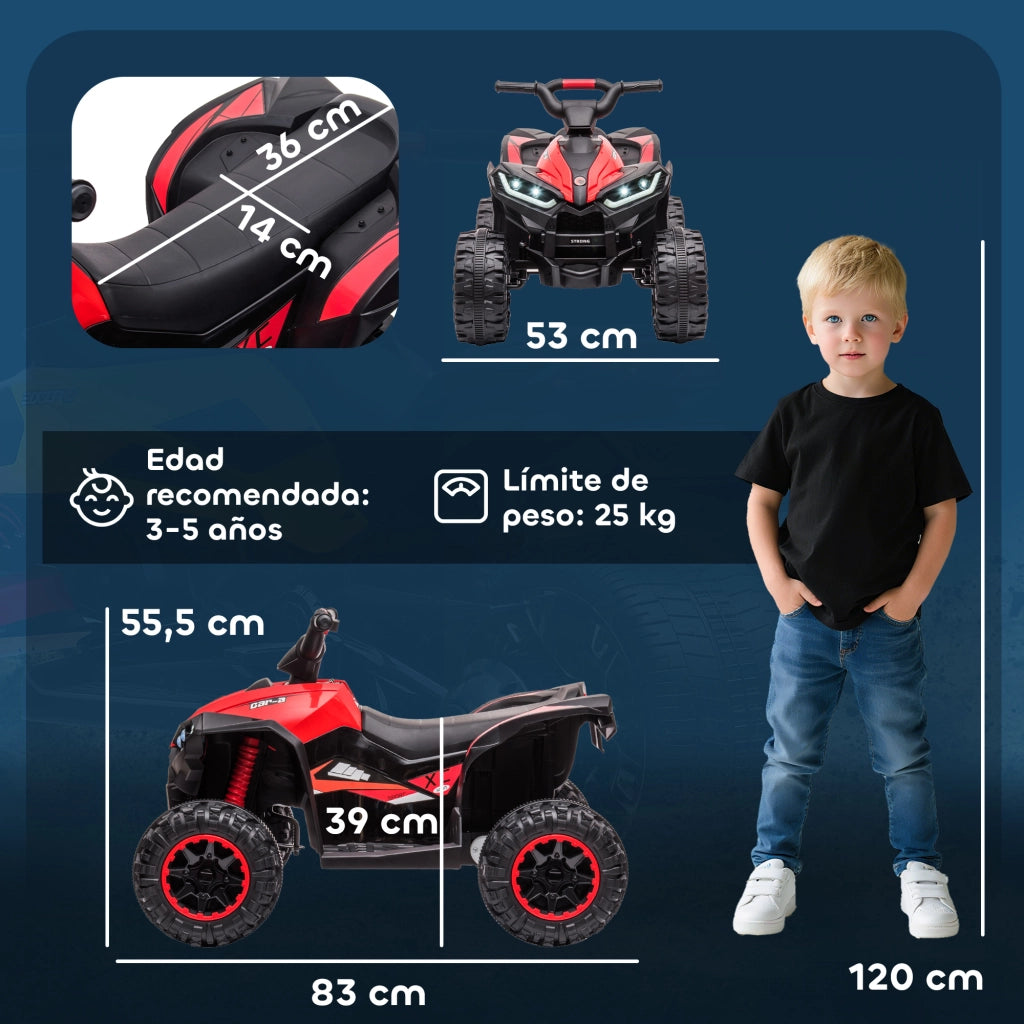 Auto Elettrica per Bambini 3-5 Anni ¨C zephmum ¨C 83x53x55,5 cm Nero Rosso