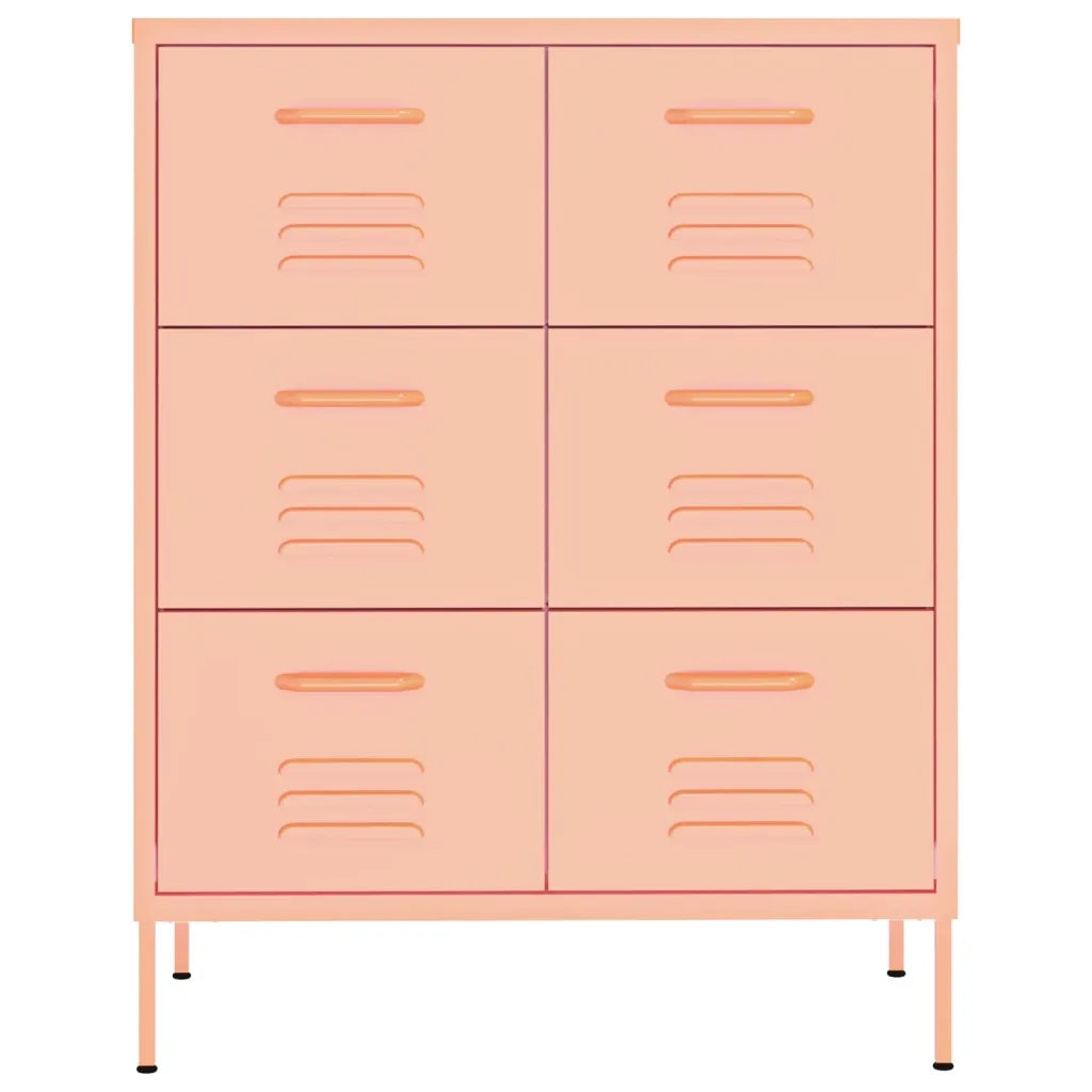 Cassettiera Rosa 80x35x101,5 cm in Acciaio 336148